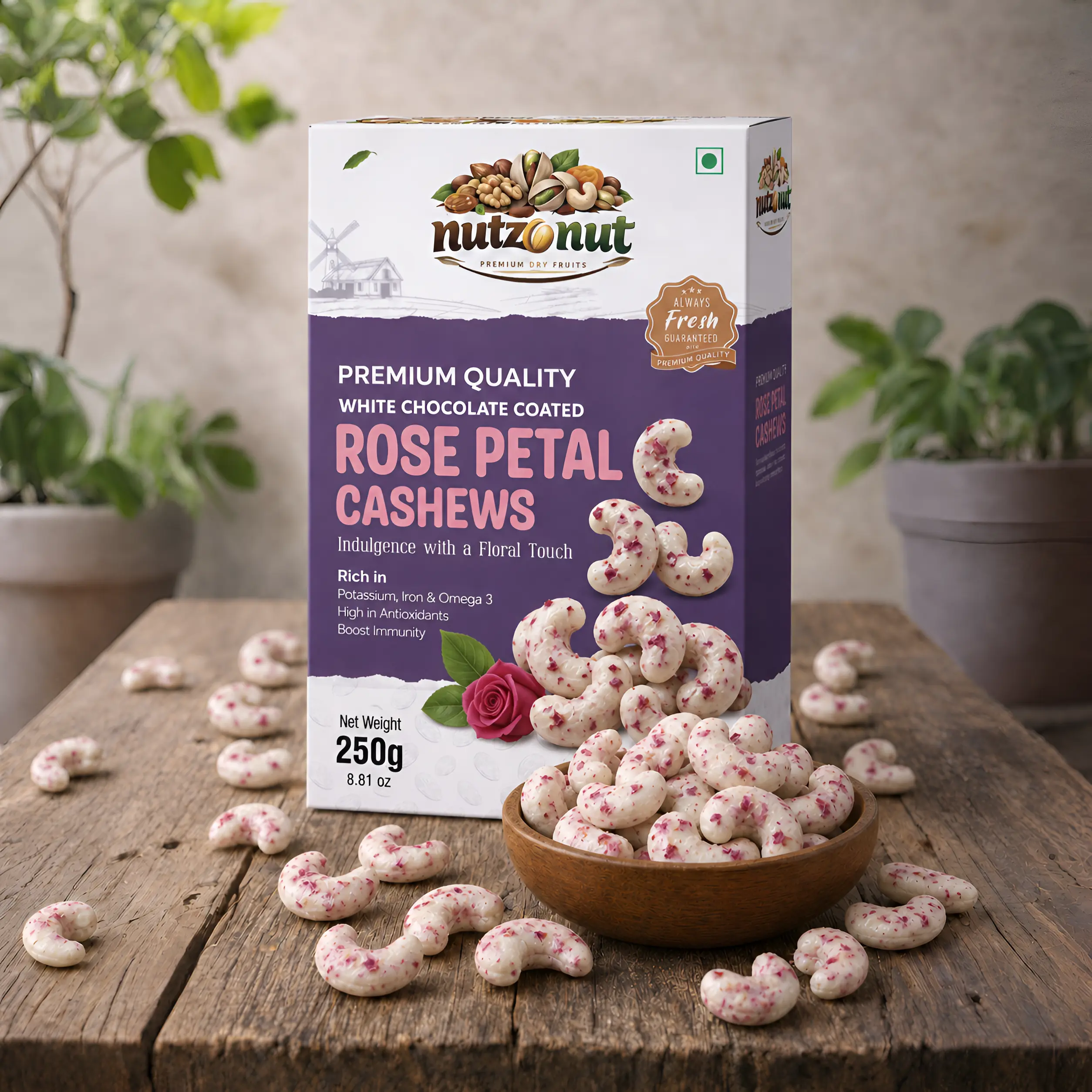 Cashews Chocolate Rose Petal