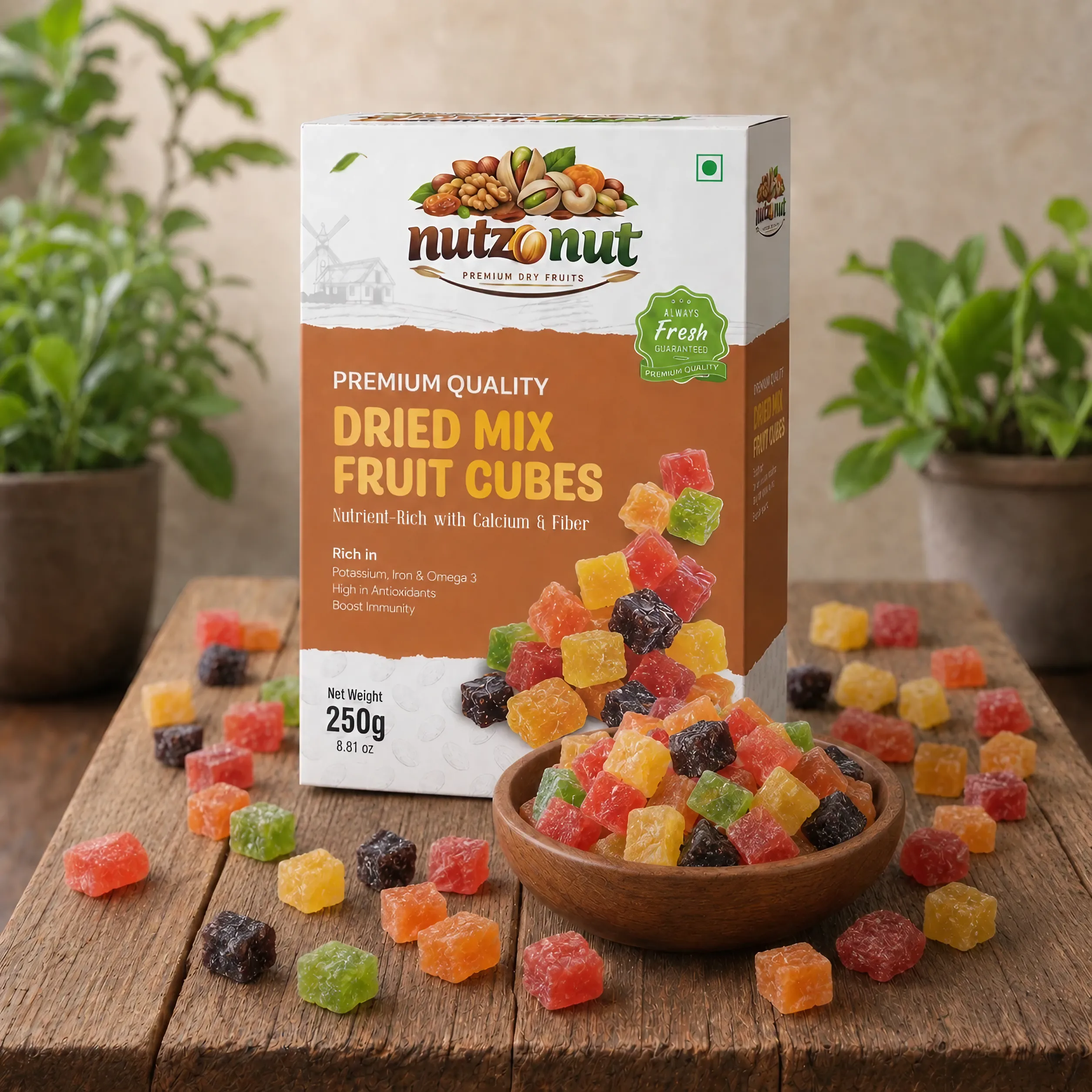 Dried Mix Fruit Cubes